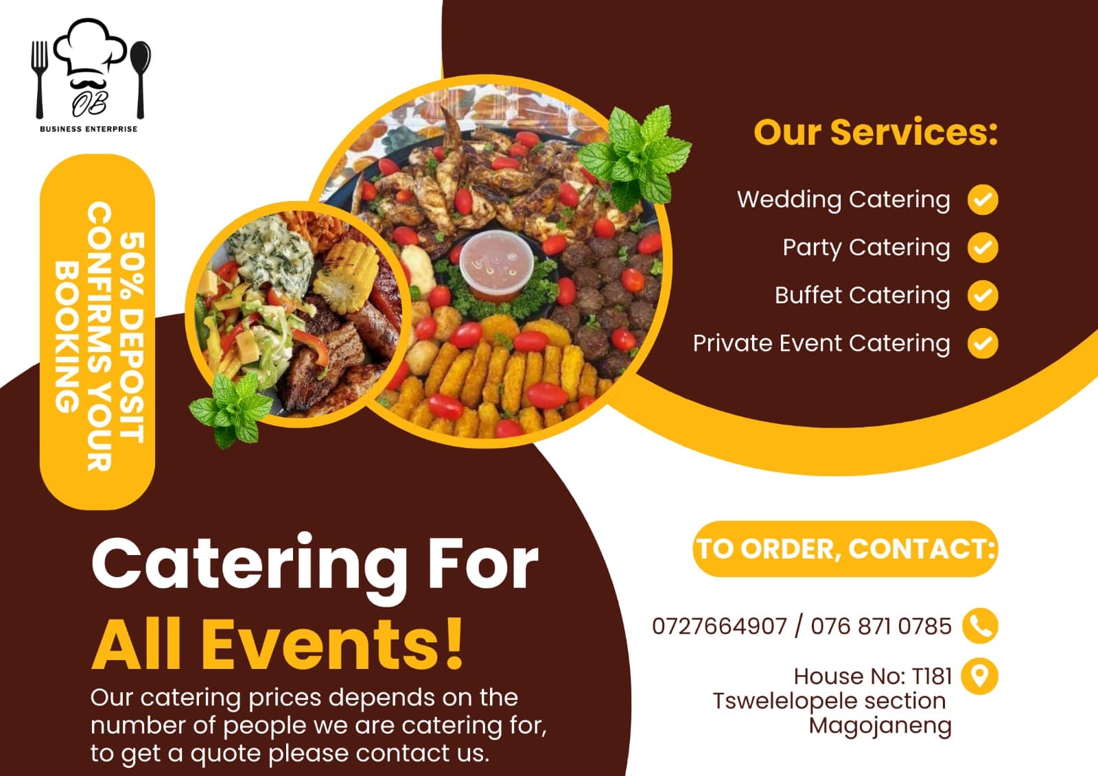 OB Catering Services Poster